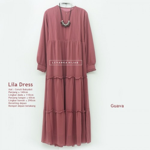 GAi-023 Lila Dress - Gamis Polos Ceruti Babydoll